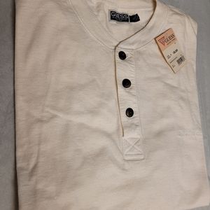 Guess off white Henley, xl, nwt